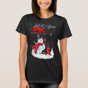 T-shirt Laisser Neige Noël Chemise mignonne Dachshund Et S