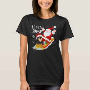 T-shirt Laisser Neige Noël Cute Chihuahua Et Le Père Noël 