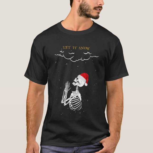 T-shirt Laisser neiger le squelette Noël (Devant)