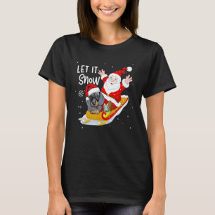 T-shirt Laisser Neiger Noël mignon Dachshund Et Père Noël