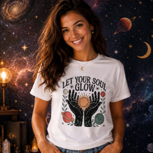 T-shirt Laissez briller votre âme Soleil et planètes mysti