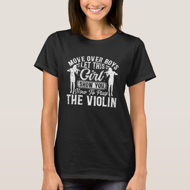 T-shirt Laissez Cette Fille Vous Montrer Comment Jouer Le  (Devant)