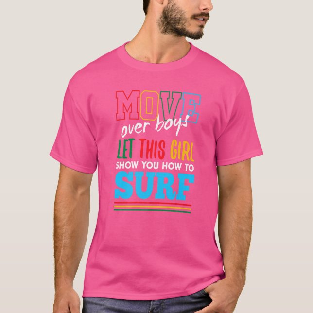 T-shirt Laissez Cette Fille Vous Montrer Comment Surf Funn (Devant)