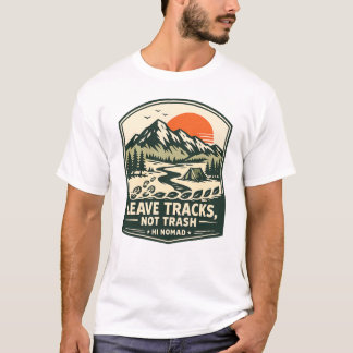 T-shirt Laissez des Traces, Pas de Déchets – Camping et Ra