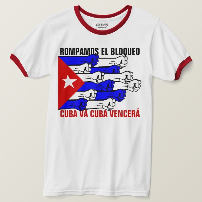 T-SHIRT LAISSEZ LA COUPURE DES USA LE BLOCUS (Design devant)