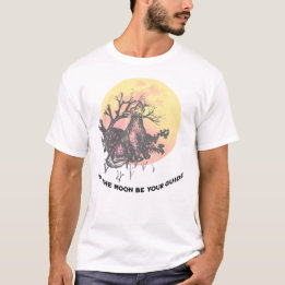 T-shirt Laissez la Lune être votre guide, Wolf on Moon, Ru