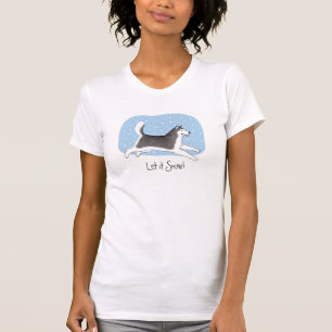 T-shirt "Laissez-le neiger !" Conception gaie de chien
