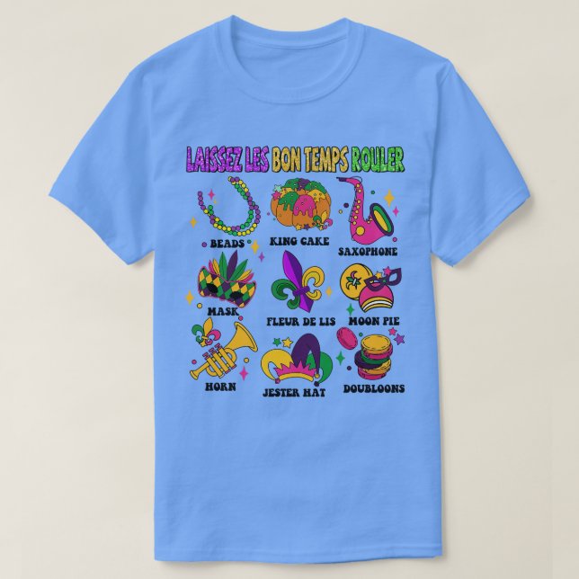 T-shirt Laissez Les Bon Temps Rouler Faux Embroderie Sequi (Design devant)