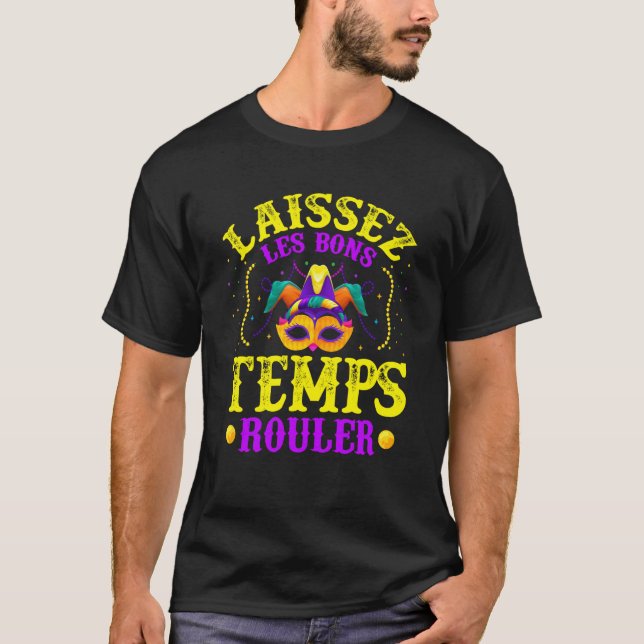 T-shirt Laissez Les Bons Temps Rouler Mardi Gras Mask Nola (Devant)