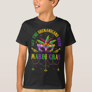 T-shirt Laissez Les Shenanigans Commencer Mardi Gras Masqu