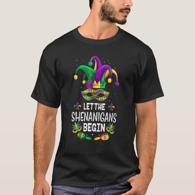 T-shirt Laissez Les Shenanigans Commencer Mardi Gras S, En (Devant)