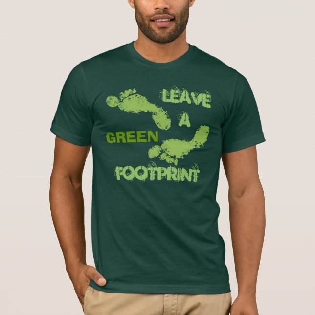 T-shirt Laissez une empreinte de pas VERTE (Devant)