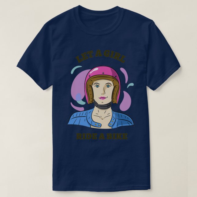 T-shirt Laissez une fille faire du vélo (Design devant)