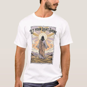 T-shirt Laissez Votre Lumière Briller Foi Vintage