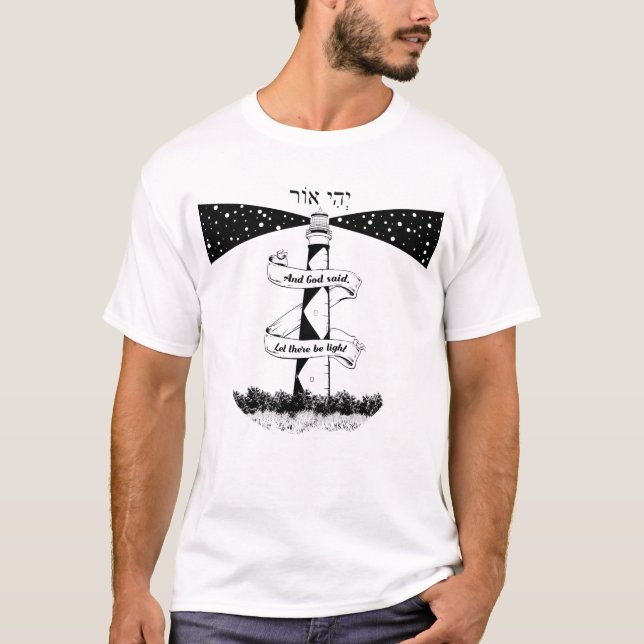 T-shirt LAISSEZ-Y UN phare LUMINEUX noir et blanc (Devant)