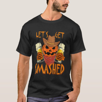 T-shirt Laissons cassé Citrouille Boire Halloween Bière Ok