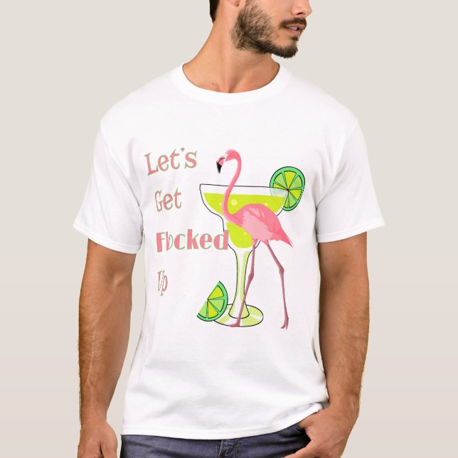 T-shirt Laissons le Flamant rose s'empiler (Devant)
