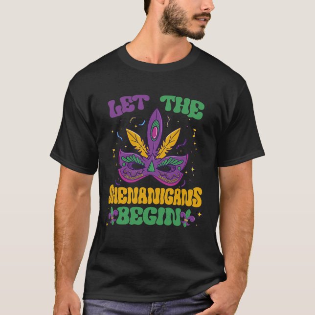T-shirt Laissons Les Shenanigans Commencer Mardi Gras 2 (Devant)