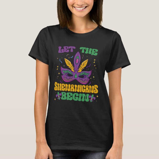 T-shirt Laissons Les Shenanigans Commencer Mardi Gras 2 (Devant)