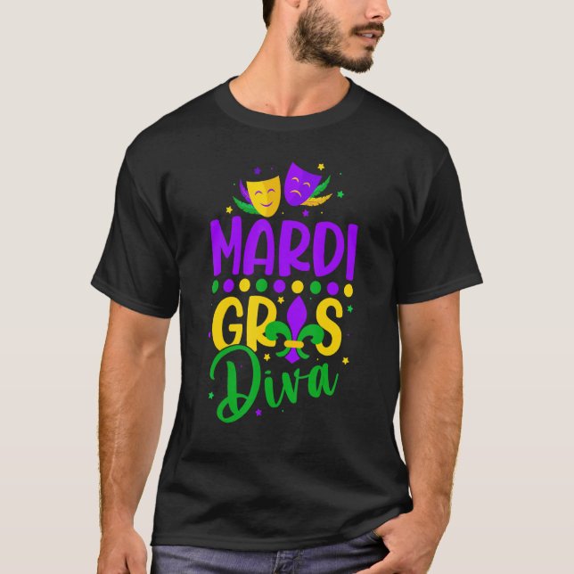T-shirt Laissons les Shenanigans commencer Mardi Gras diva (Devant)