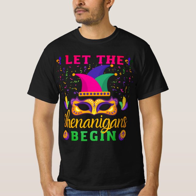 T-shirt Laissons les Shenanigans commencer Mardi Gras Fest (Devant)