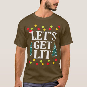 T-shirt Laissons Lit Drôle Noël Boire Lumières De Noël