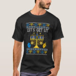 T-shirt Laissons-nous tomber Chanukah Hanoukka Drôle Noël<br><div class="desc">Lit Chanukah Hanoukka Drôle Sweater de Noël laide_2.</div>
