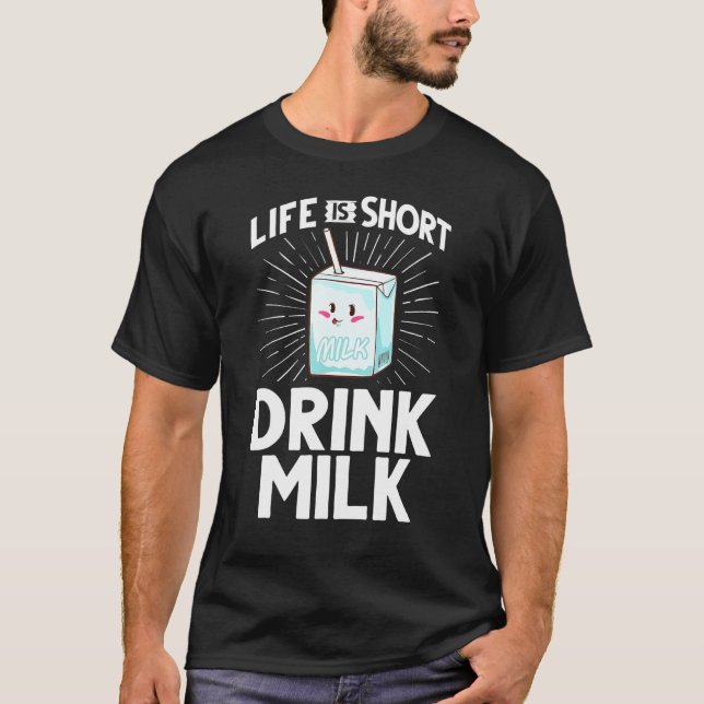 T-shirt Lait Boire Carton avoine Milkshake Poudre Lactose  (Devant)