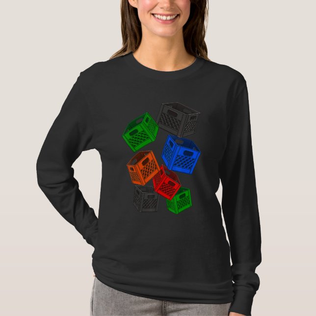T-shirt Lait Crate Block Crate Game Tee - shirts Challenge (Devant)