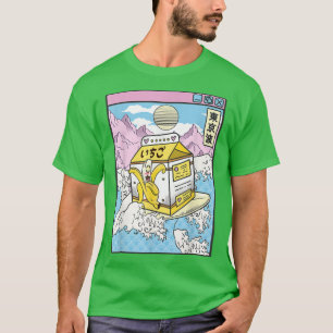 T-shirt Lait de banane de surf au Japon Vagues Anime Kawai