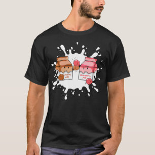 T-shirt Lait de chocolat contre Lait de fraise Japonais Ka