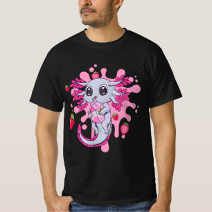 T-shirt Lait de fraise Axolotl Cute Kawaii Anime Gir cadea