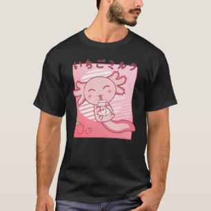 T-shirt Lait de fraise Axolotl Retro Kawaii Japon Axolotl