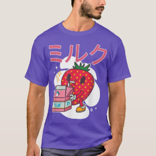 T-shirt Lait de fraise japonais Kawaii des années 90