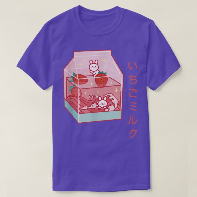 T-shirt Lait de fraise japonais mignon  (Design devant)
