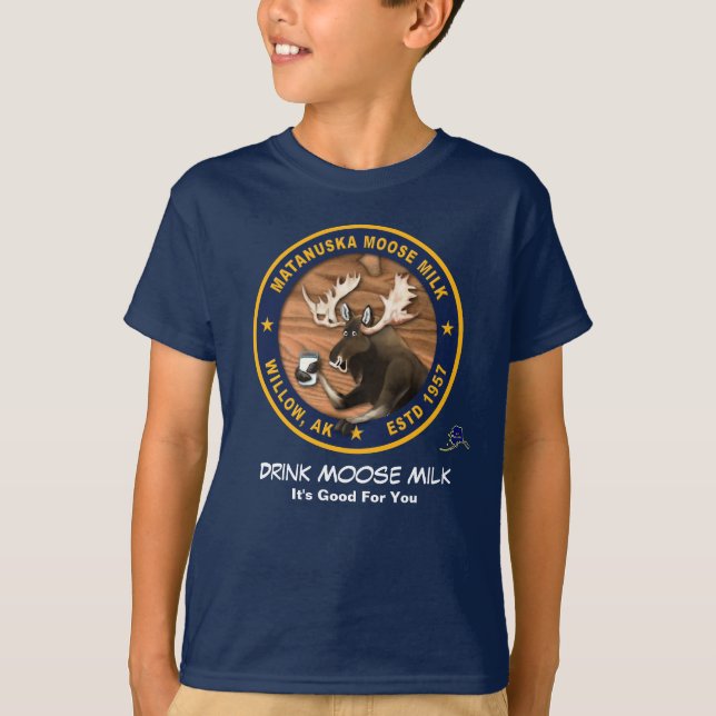 T-shirt Lait de l'élan de Matanuska (Devant)