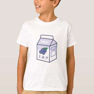 T-shirt Lait de vache Kawaii Blueberry japonais