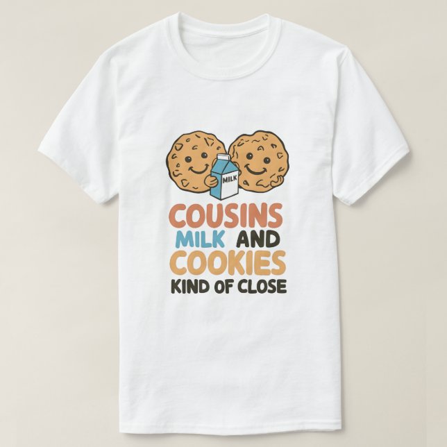 T-shirt Lait et biscuits Cousins (Design devant)