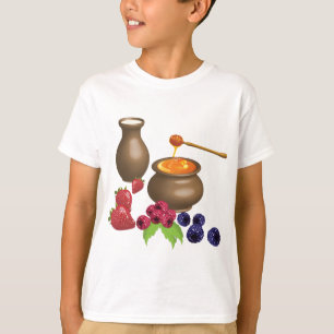 T-shirt Lait et miel avec baies Alimentation rustique