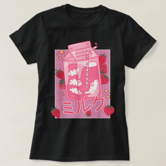 T-shirt Lait Fraise Kawaii Esthétique Japonaise