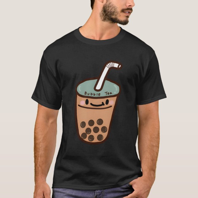 T-shirt Lait souriant 'Bubble' Thé Boba Thé (Devant)