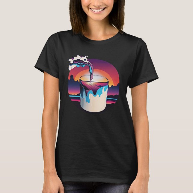 T-shirt Lait Synthwave 80s Rétrowave esthétique 1 (Devant)