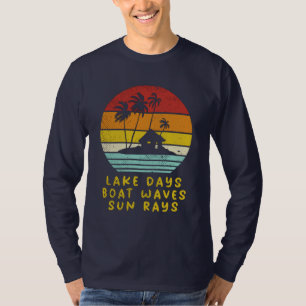 T-shirt Lake Days Boat Waves Sun Rays Nautique