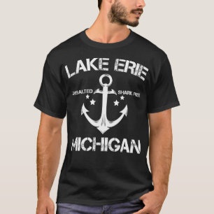 T-shirt LAKE ERIE MICHIGAN Funny Pêche Camping Summer Gi