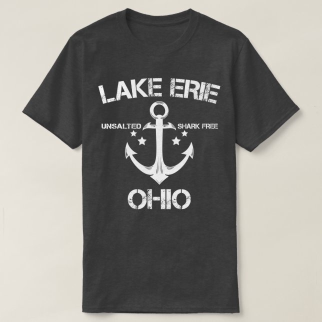 T-shirt LAKE ERIE OHIO Funny Fishing Camping Cadeau été (Design devant)