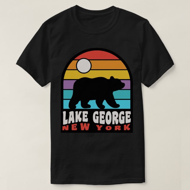 T-shirt Lake George New York Adirondack Mounts Bear Bad (Design devant)