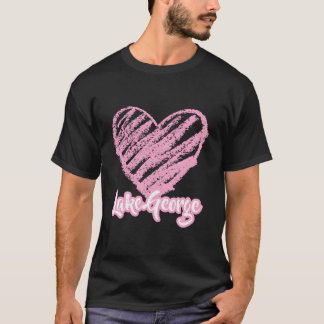 T-shirt Lake George New York Vacation Love Pink Heart