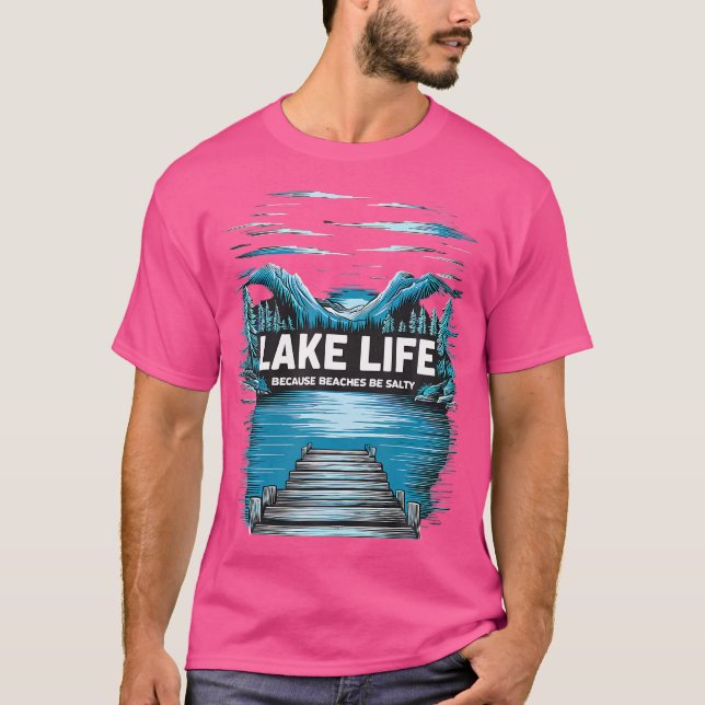 T-shirt Lake Life Devis Adventure Nature Mountains Randonn (Devant)