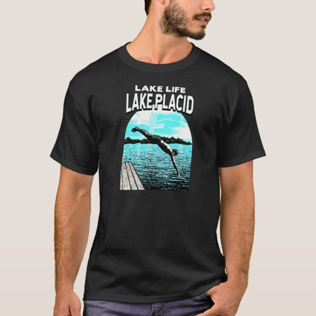 T-shirt Lake Life Lake Placid Natation New York Swimmer Sw (Devant)