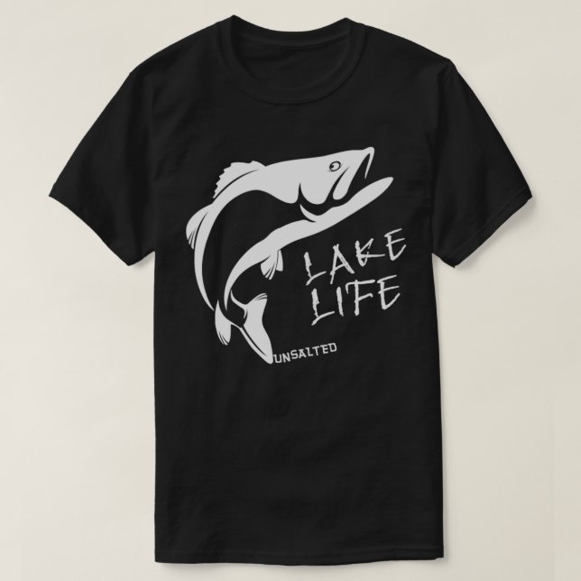 T-shirt Lake Life non salé front de basse NO sel Aucun req (Design devant)